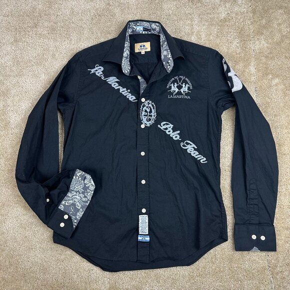 la martina Other - La Martina Polo Team Button shirt embroidered pony Argentina‎